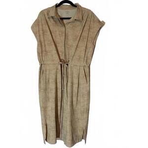 REI Cooperative Beige Geometric Pattern Midi Dress Large